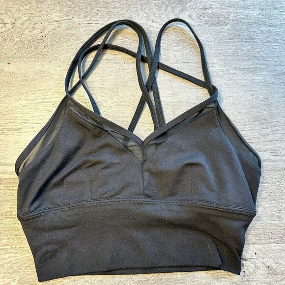 ALO Yoga Sports Bra Black Multi Strap Racerback XS - Picture 1 of 3